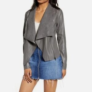 Blank NYC Gray Faux Leather Jacket Size Medium New